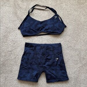 GYMSHARK  Navy Camouflage Set